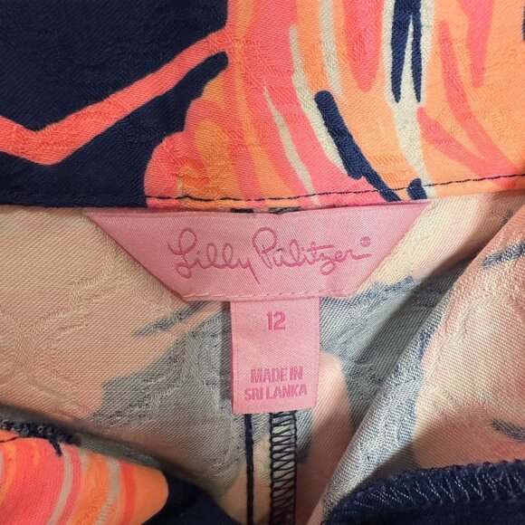 Lilly Pulitzer Ellie Shorts Size 12 Gimme Some Leg Flamingos Resort Preppy - Picture 7 of 9